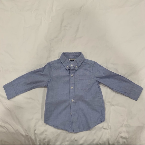 Janie and Jack light blue button down dress shirt - 12-18 months - Picture 1 of 4